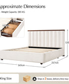 Modory Moro Upholstered Bed Frame with Modular Headboard & Side Storage