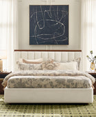 Modory Upholstered Bed Frame with Modular Headboard & Side Storage