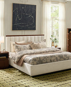 Modory Upholstered Bed Frame with Modular Headboard & Side Storage
