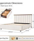 Modory Moro Upholstered Bed Frame with Modular Headboard & Side Storage
