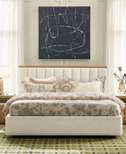 Modory Upholstered Bed Frame with Modular Headboard & Side Storage