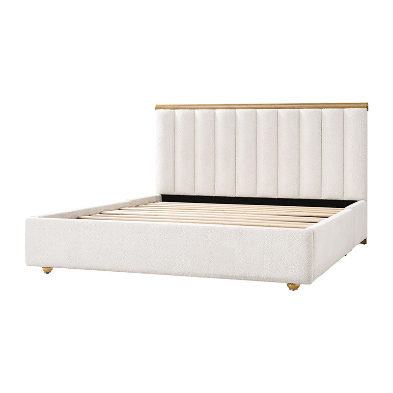 Modory Moro Upholstered Bed Frame with Modular Headboard & Side Storage