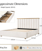 Modory Moro Upholstered Bed Frame with Modular Headboard & Side Storage