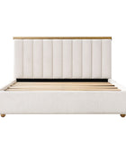 Modory Moro Upholstered Bed Frame with Modular Headboard & Side Storage