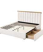 Modory Moro Upholstered Bed Frame with Modular Headboard & Side Storage