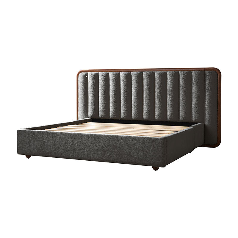 Modory Moro Upholstered Bed Frame with Modular Headboard & Side Storage