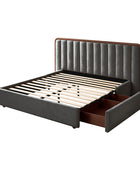 Modory Moro Upholstered Bed Frame with Modular Headboard & Side Storage