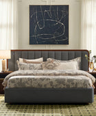 Modory Upholstered Bed Frame with Modular Headboard & Side Storage