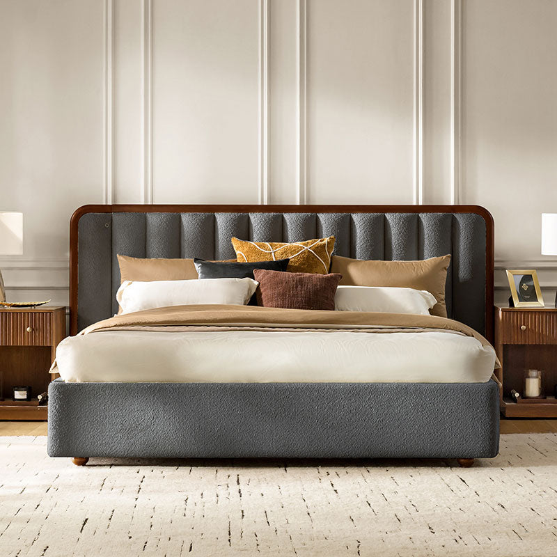 Modory Moro Upholstered Bed Frame with Modular Headboard & Side Storage