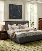 Modory Upholstered Bed Frame with Modular Headboard & Side Storage