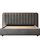 Modory Upholstered Bed Frame with Modular Headboard & Side Storage