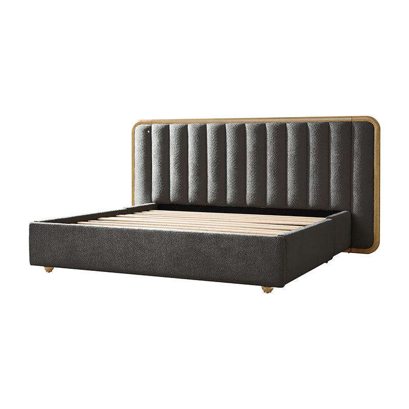 Modory Moro Upholstered Bed Frame with Modular Headboard & Side Storage