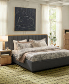 Modory Upholstered Bed Frame with Modular Headboard & Side Storage