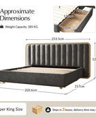Modory Moro Upholstered Bed Frame with Modular Headboard & Side Storage