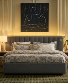 Modory Upholstered Bed Frame with Modular Headboard & Side Storage