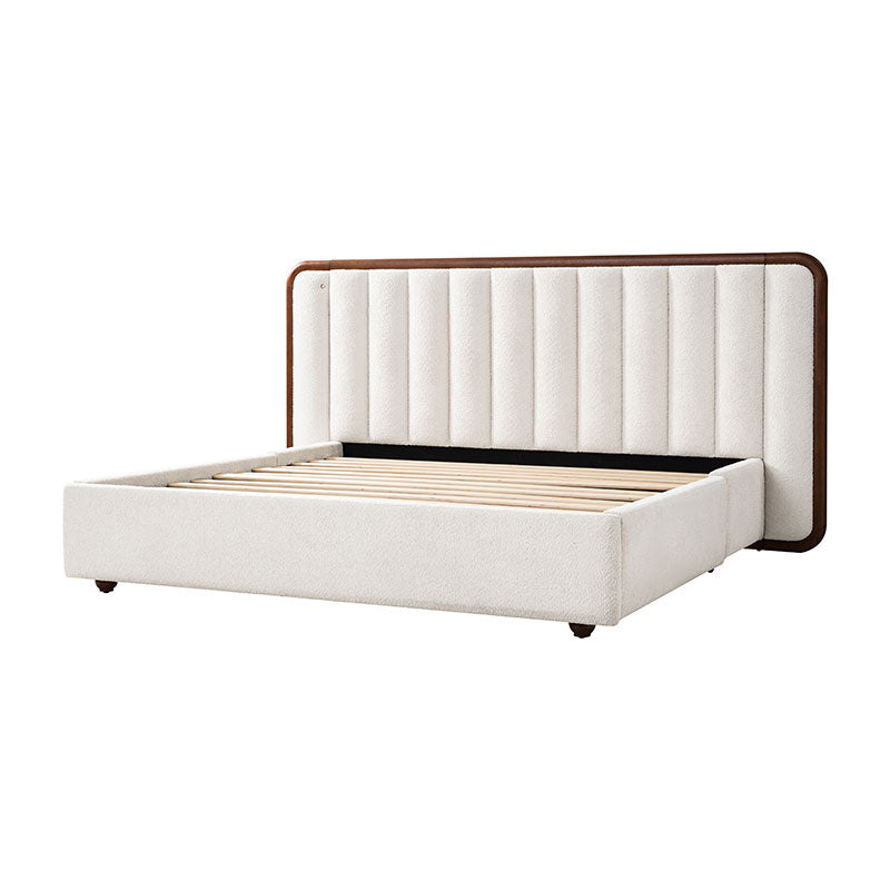 Modory Moro Upholstered Bed Frame with Modular Headboard & Side Storage
