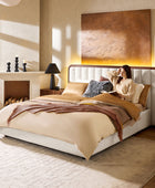 Modory Moro Upholstered Bed Frame with Modular Headboard & Side Storage