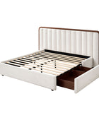 Modory Moro Upholstered Bed Frame with Modular Headboard & Side Storage