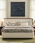 Modory Upholstered Bed Frame with Modular Headboard & Side Storage