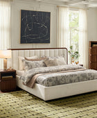 Modory Upholstered Bed Frame with Modular Headboard & Side Storage