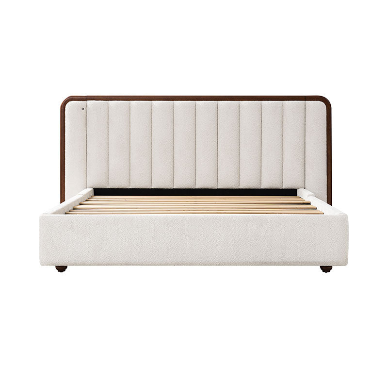 Modory Moro Upholstered Bed Frame with Modular Headboard & Side Storage