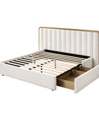 Modory Moro Upholstered Bed Frame with Modular Headboard & Side Storage