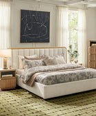Modory Upholstered Bed Frame with Modular Headboard & Side Storage