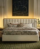 Modory Upholstered Bed Frame with Modular Headboard & Side Storage