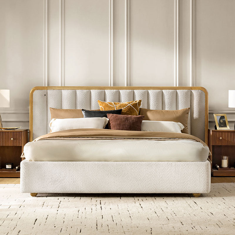 Modory Moro Upholstered Bed Frame with Modular Headboard & Side Storage