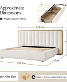 Modory Moro Upholstered Bed Frame with Modular Headboard & Side Storage