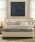 Modory Upholstered Bed Frame with Modular Headboard & Side Storage