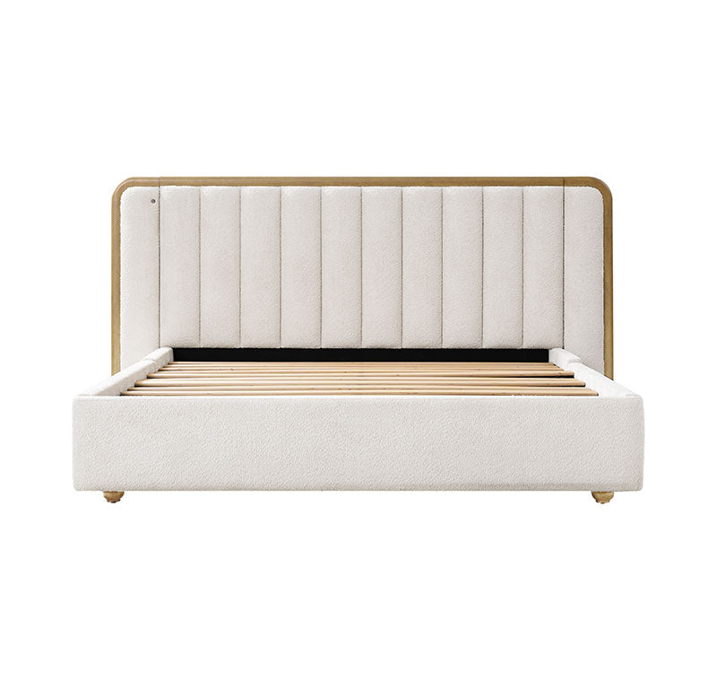 Modory Moro Upholstered Bed Frame with Modular Headboard & Side Storage