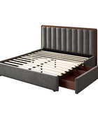 Modory Moro Upholstered Bed Frame with Modular Headboard & Side Storage