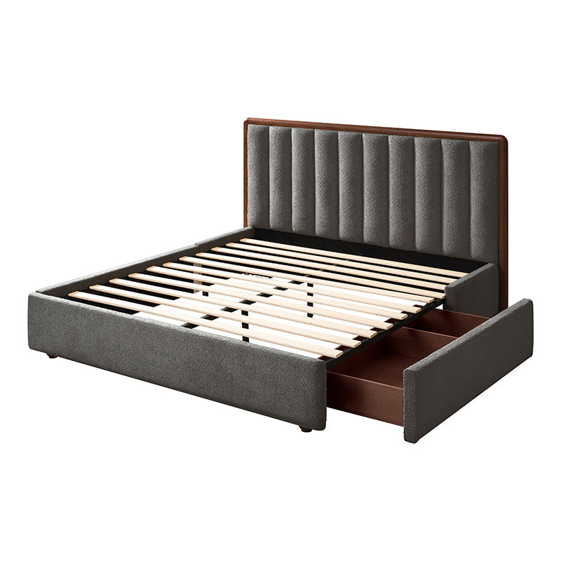 Modory Moro Upholstered Bed Frame with Modular Headboard & Side Storage