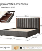 Modory Upholstered Bed Frame with Modular Headboard & Side Storage