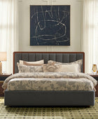 Modory Upholstered Bed Frame with Modular Headboard & Side Storage