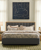 Modory Upholstered Bed Frame with Modular Headboard & Side Storage