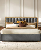 Modory Moro Upholstered Bed Frame with Modular Headboard & Side Storage