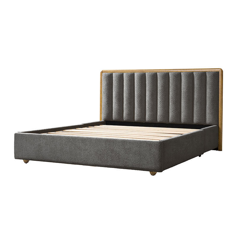 Modory Moro Upholstered Bed Frame with Modular Headboard & Side Storage