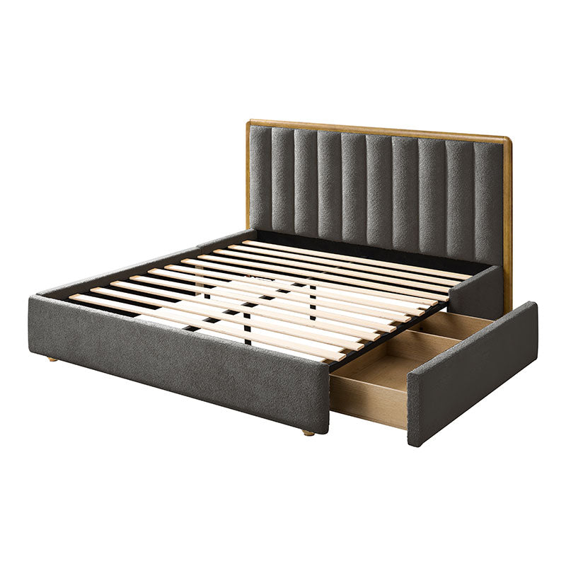 Modory Moro Upholstered Bed Frame with Modular Headboard & Side Storage