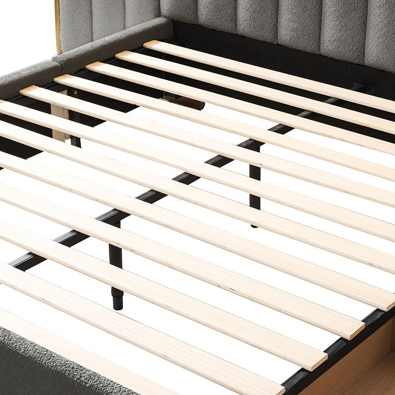 Modory Moro Upholstered Bed Frame with Modular Headboard & Side Storage