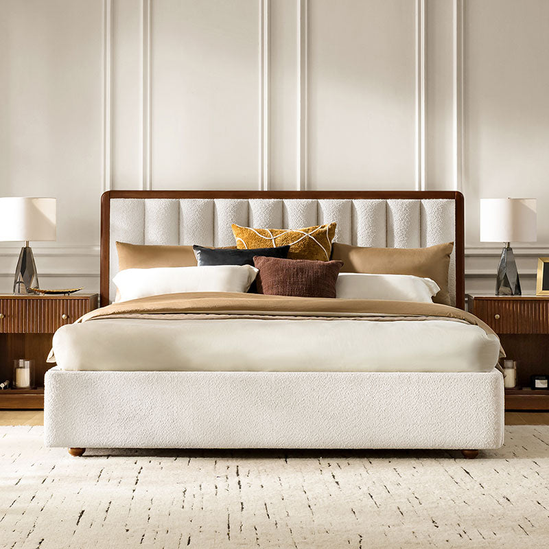 Modory Moro Upholstered Bed Frame with Modular Headboard & Side Storage