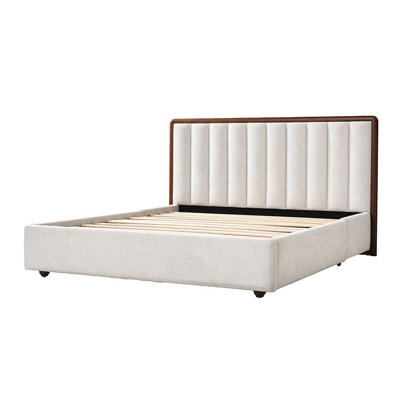 Modory Moro Upholstered Bed Frame with Modular Headboard & Side Storage
