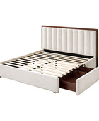 Modory Moro Upholstered Bed Frame with Modular Headboard & Side Storage