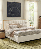 Modory Upholstered Bed Frame with Modular Headboard & Side Storage