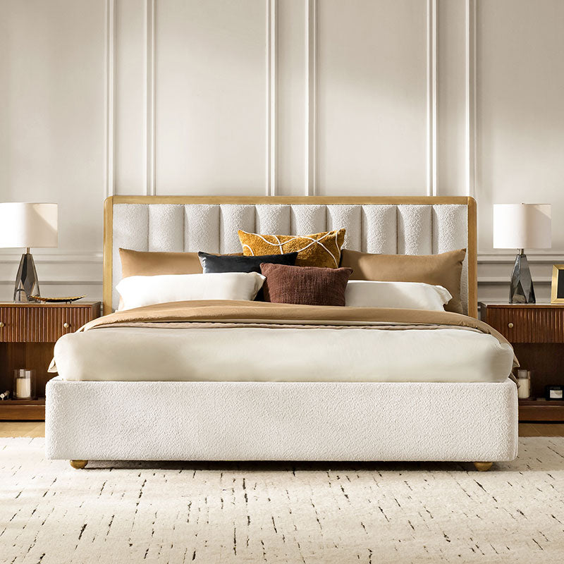 Modory Moro Upholstered Bed Frame with Modular Headboard & Side Storage