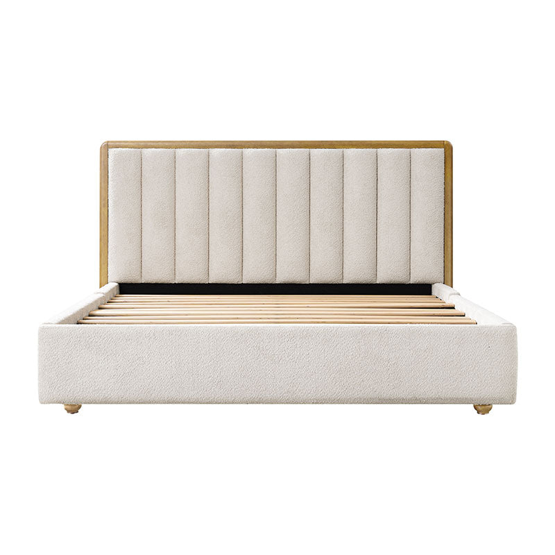 Modory Moro Upholstered Bed Frame with Modular Headboard & Side Storage