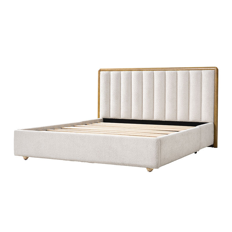 Modory Moro Upholstered Bed Frame with Modular Headboard & Side Storage