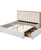 Modory Moro Upholstered Bed Frame with Modular Headboard & Side Storage