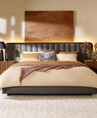 Modory Moro Upholstered Bed Frame with Modular Headboard & Side Storage